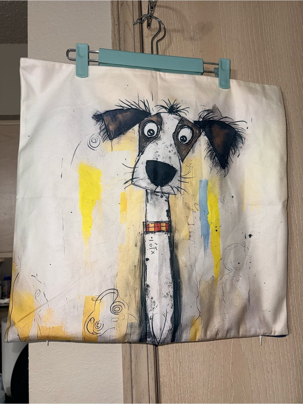 Set of 2 Whimsical Dog Decorative Throw Pillow Covers 18” x 17”